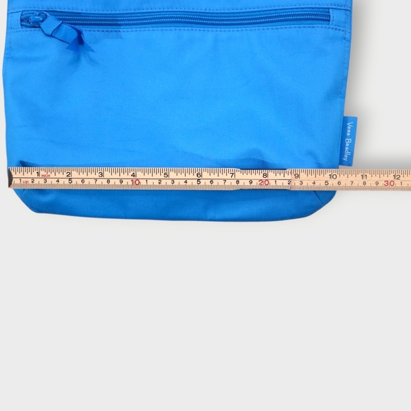 Vera Bradley Cotton Triple Zip Hipster Crossbody Purse Morning Blue Aster - Picture 9 of 11